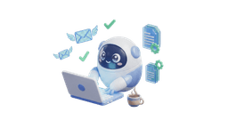 MinusAI mascot - working